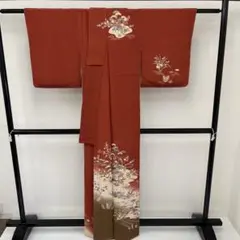 付下げ 美しい風景染め ちりめん 紋なし 正絹i-3530