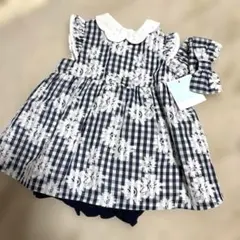 【新品】bebe ワンピース ブルマ セット 70-80サイズ チェック ベビー