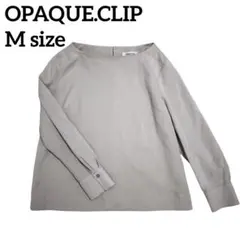 【美品】OPAQUE.CLIP 金ボタン ブラウス オフホワイト シルバーグレー