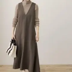 美品✨アーバンリサーチサニーレーベル ウールライクローフレアワンピース ブラウン