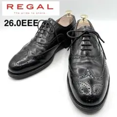 REGAL ウィングチップ【26EEE】 レザー 黒 2055 リーガル メンズ