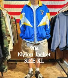 美品 XL 90s ナイロンジャケット マルチカラー USA古着
