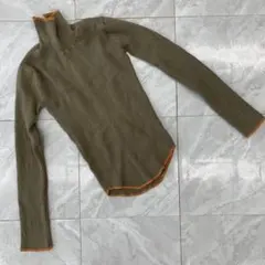 チャオパニックティピー ニットトップス リブ編み 配色ステッチ FREE