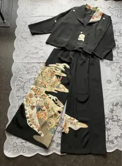 留袖リメイク ジャケット パンツ トップス セットアップ アンサンブル 