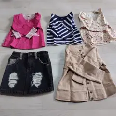 ベビー服セット（ピンク・ストライプ・花柄・ベージュ）