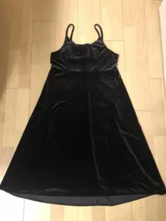 ブラック ベロア　キャミワンピース
