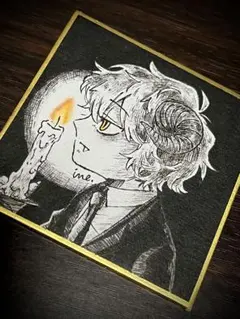 アナログ原画 オリジナルイラスト 豆色紙