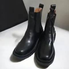 ショートブーツ レディース 24.5cm サイドゴア 厚底 ブラック シンプル