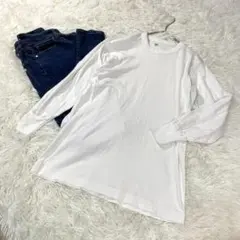 グンゼ　GUNZE　長袖Tシャツ　ホワイト　M　綿　無地　シンプル　2019