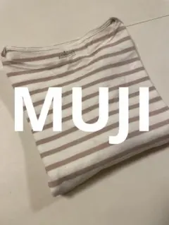 無印　カットソー　ボーダー　ピンク　M-L