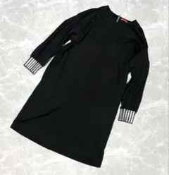 美品✨️ミントデザインズ 日本製 ハーフジップワンピース ブラック ラグラン袖 2のサムネイル