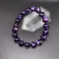 【高品質】天然石パワーストーン　パープルチャロアイトブレスレット　10㎜