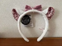 ディズニーランド　おしゃれキャット　マリー　リボン　猫耳　カチューシャ　限定