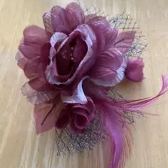 紫色　コサージュ　卒業式　卒園式　髪飾り
