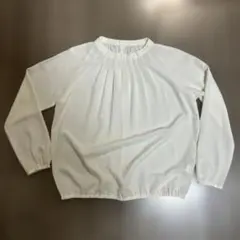 グリーンレーベル ブラウス ホワイト ギャザー オフィスカジュアル 長袖