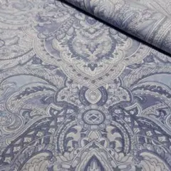 ✿★paisley Dmask<シーチング>生地 布 はぎれ[ブルー]