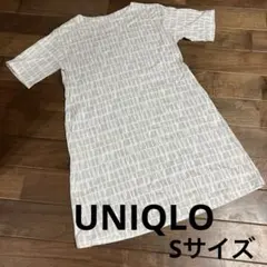 UNIQLO ユニクロ 抽象柄 半袖 Tシャツワンピース S 中古 妊婦 UT