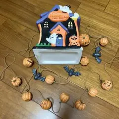 ハロウィン ハウス型陶器オブジェ＆ガーランドセットのサムネイル