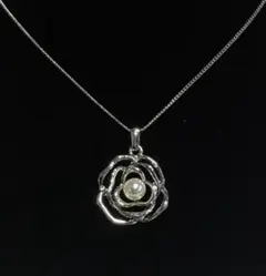 あこや真珠　アコヤパール　フラワーモチーフ　ペンダントネックレス　6.2　本真珠