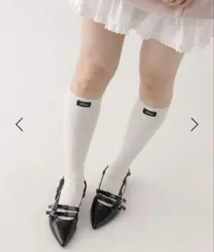 Heather Wリボンミュールパンプス 【ネット完売商品】