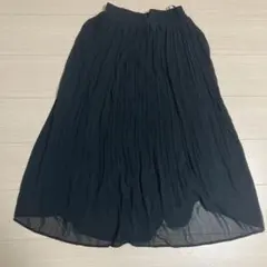 プリーツ　ロングスカート　黒　ゴムウエスト