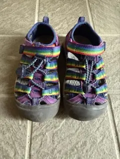 Keen キッズサンダル 18cm パープル/レインボー