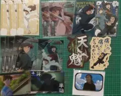 忍たま乱太郎 缶バッジ 天鬼 土井半助 山田利吉 山田伝蔵 カード 特典