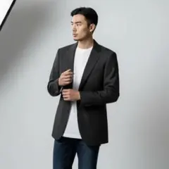 REGAL テーラードジャケット ブラック ストライプ メンズ ビジネス