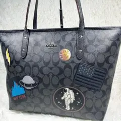 限定品✨コーチ トートバッグ NASA ワッペン シグネチャー シティ レザー