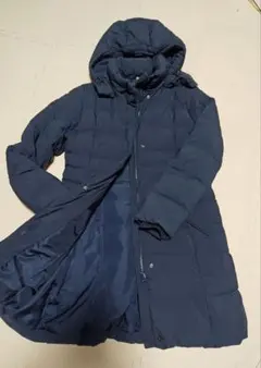 無印良品　フード付き　ロングダウンコート　ネイビー　レディース　アウター