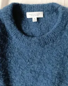 ビューティー＆ユース　アルパカ　ニット　青　サイズM