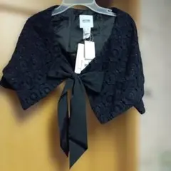 MICCIHINO 黒 レース 半袖付きボレロ