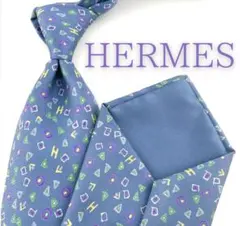 美品 エルメス ネクタイ ハイブランド マルチカラー H柄 高級 シルク