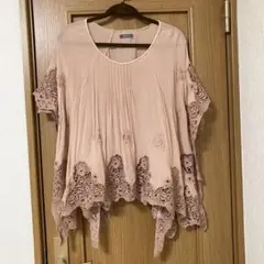 NOLLEY'S 刺繍トップス ピンク色 フリーサイズ