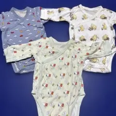 ユニクロ ベビー肌着 インナー ロンパース 長袖 ミッフィー プーさん 車