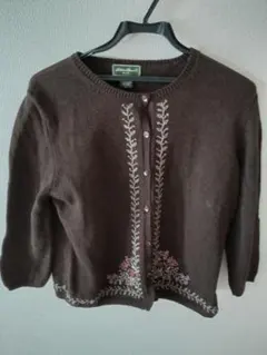 Eddie Bauer エディーバウアー ニットカーディガン 刺繍 プチラージ