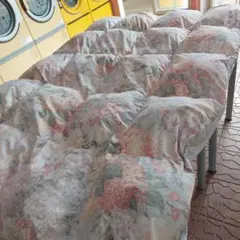 羽毛花柄掛け布団 ホワイトダウン1.5kg 中古品