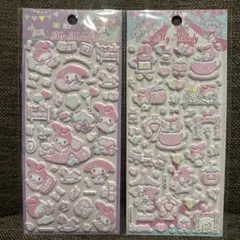 ①サンリオ ぷっくり立体ステッカー マイメロディ　2点セット