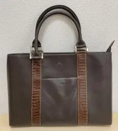 極美品/日本製】キタムラK2 本革 シボレザー トートバッグ ダーク 
