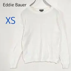 エディーバウアー【XS】 コットン カジュアル　ホワイト ニットセーターのサムネイル