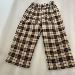 GU チェック柄ワイドパンツ 130サイズ