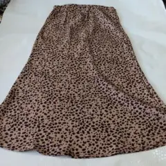 SHEIN ♡スカートストレート マーメイドヒョウ柄 XL 茶 ポリエステル