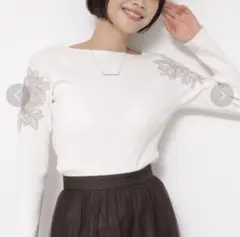 2024/アプワイザーリッシェ/アシメ刺繍リブニット/サイズ2