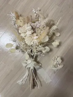 【美品】ドライフラワー ブーケ・ブートニア付き