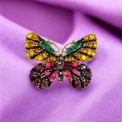 ❣️多色★カラフル★蝶★デザイン★ブローチ★帯留め★約2.5cm