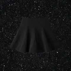 インパン付きフレアスカート ブラック