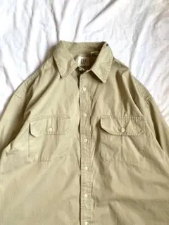 Old gap 90s ワークシャツ コットンツイル L ヴィンテージ 無地