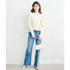 ☆COCO DEAL☆【新品未使用】ダメージ加工　ブーツカットデニム　ブルー♡のサムネイル