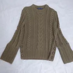 極美品!!POLO RALPH LAURENX ケーブルニット カーキ