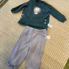 ユニクロUNIQLO ライオンプリント 長袖ベビーパジャマ 上下セット 80